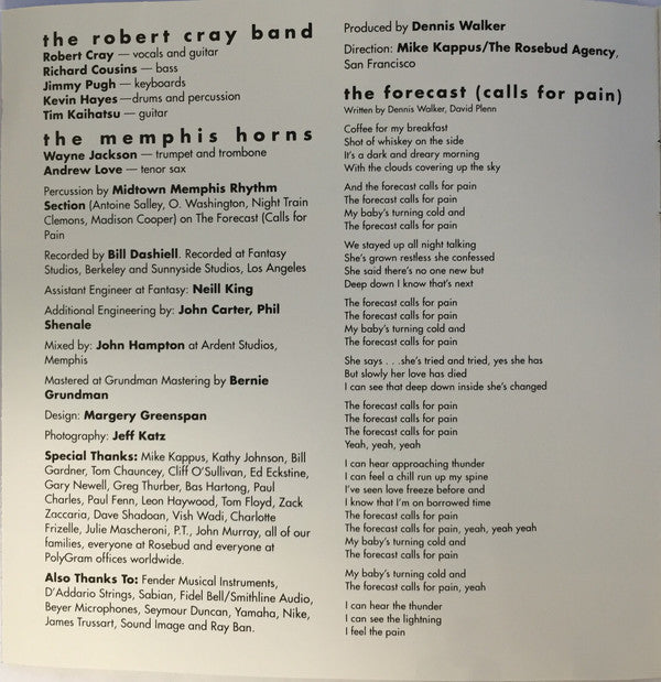 The Robert Cray Band : Midnight Stroll (CD, Album, Club)