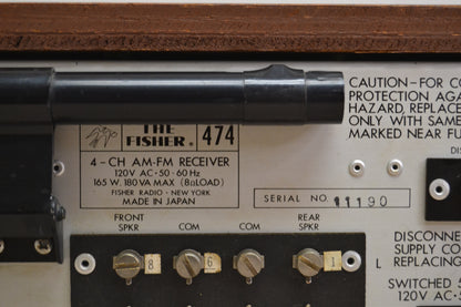 Fisher 474 Stereo Receiver * 1974 * Quad * Fully Serviced
