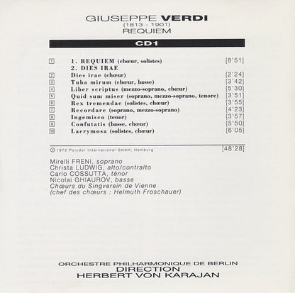 Verdi*, Berliner Philharmoniker, Herbert Von Karajan : Requiem (2xCD, RE)