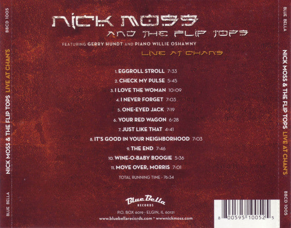 Nick Moss And The Flip Tops : Live At Chan's (CD, Album)