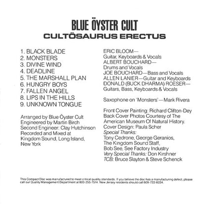 Blue Öyster Cult : Cultösaurus Erectus (CD, Album, RE)