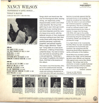 Nancy Wilson, (Gerald Wilson's Orchestra)* : Yesterday's Love Songs • Today's Blues (LP, Album, Mono, RP, Scr)