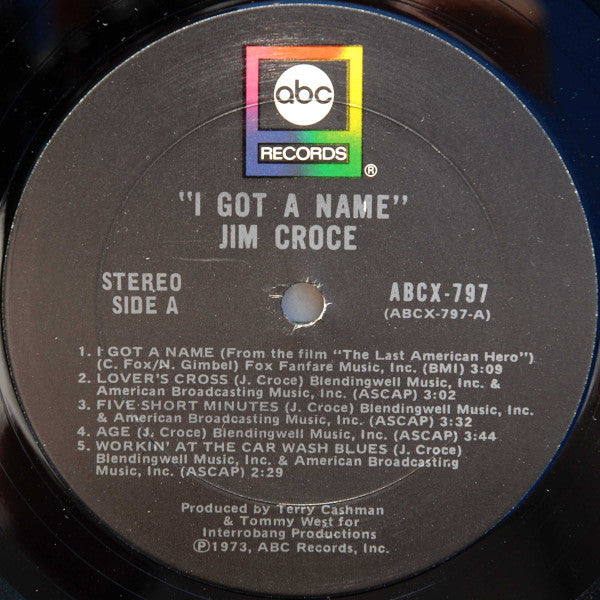 Jim Croce : I Got A Name (LP, Album, Ter)
