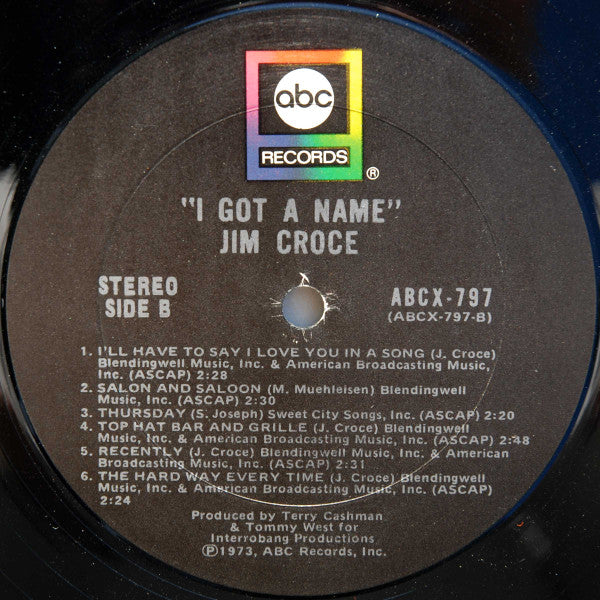Jim Croce : I Got A Name (LP, Album, Ter)