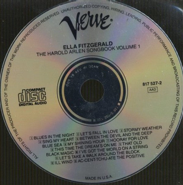 Ella Fitzgerald : Ella Fitzgerald Sings The Harold Arlen Song Book Vol.1 (CD, Album, RE)