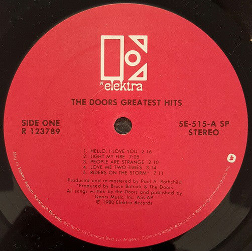 The Doors : Greatest Hits (LP, Comp, Club, RM, RCA)
