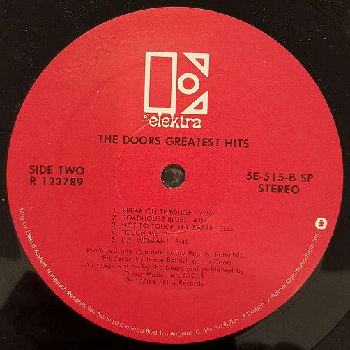 The Doors : Greatest Hits (LP, Comp, Club, RM, RCA)