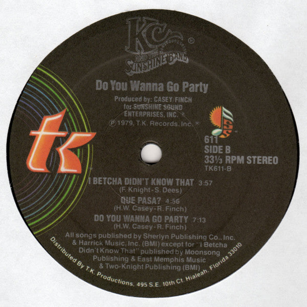 KC And The Sunshine Band* : Do You Wanna Go Party (LP, Album, Pre)