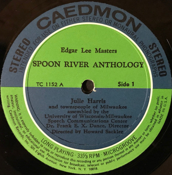 Julie Harris (3) : Spoon River Anthology (LP, Album, Mono)
