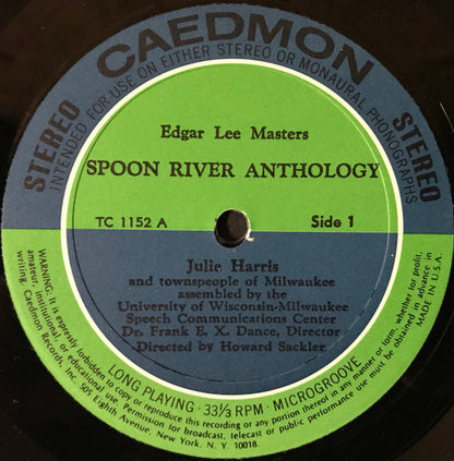 Julie Harris (3) : Spoon River Anthology (LP, Album, Mono)