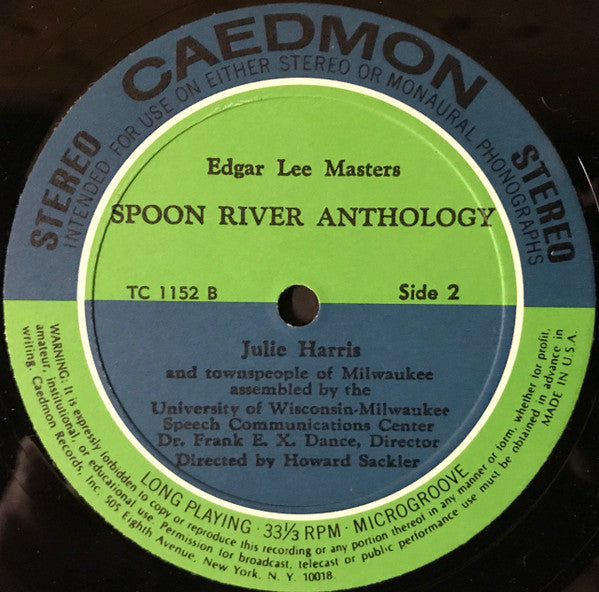 Julie Harris (3) : Spoon River Anthology (LP, Album, Mono)