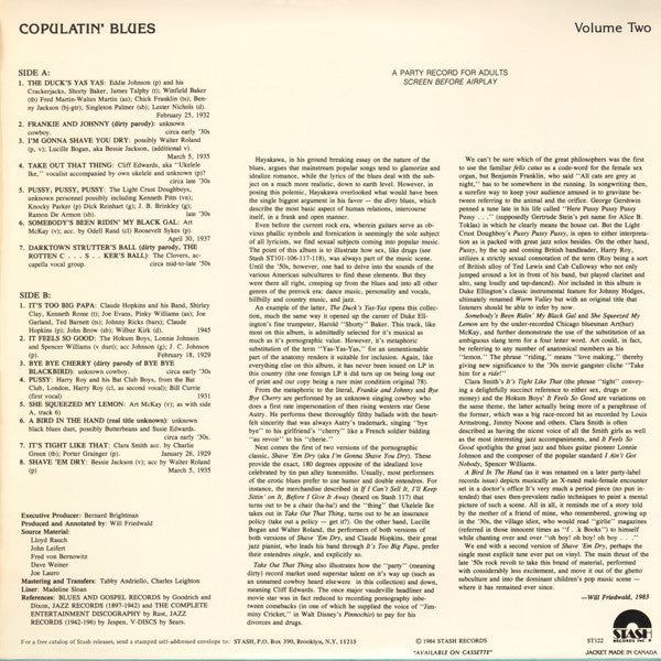 Various : Copulatin' Blues Volume Two (LP, Comp, Mono)