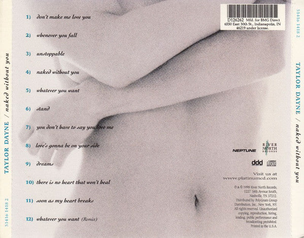 Taylor Dayne : Naked Without You (CD, Album, Club)