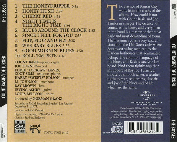 Count Basie / Joe Turner* : The Bosses (CD, Album, RE, RM)