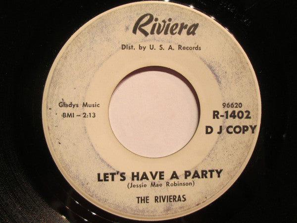 The Rivieras : Let's Have A Party (7", Promo)