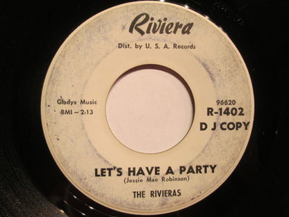 The Rivieras : Let's Have A Party (7", Promo)