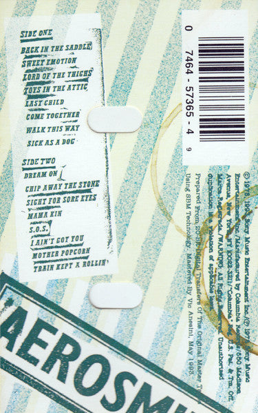 Aerosmith : Live! Bootleg (Cass, Album, RE, RM)