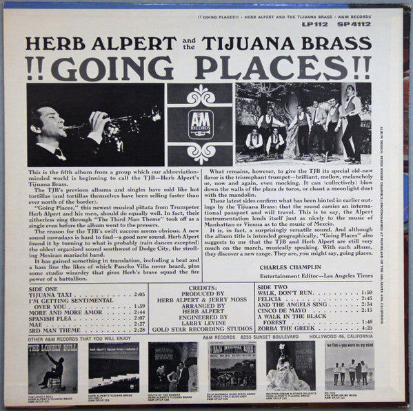 Herb Alpert And The Tijuana Brass* : !!Going Places!! (LP, Album, Pit)
