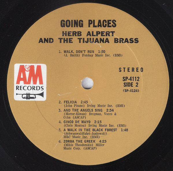 Herb Alpert And The Tijuana Brass* : !!Going Places!! (LP, Album, Pit)
