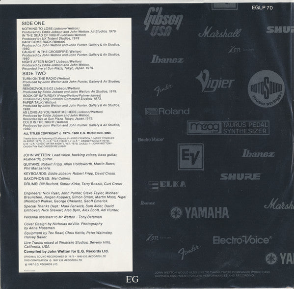 John Wetton : King's Road 1972-1980 (LP, Comp, Gra)