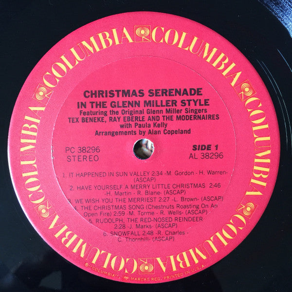 Tex Beneke, Ray Eberle And The Modernaires With Paula Kelly : Christmas Serenade In The Glenn Miller Style Featuring The Original Glenn Miller Singers (LP, RE)