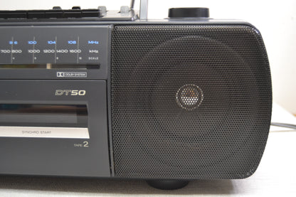 Panasonic RX-DT50, Vertical CD Player Stereo AM / FM Radio Dual Cassette 1980's 8 Fully Serviced * New Belts