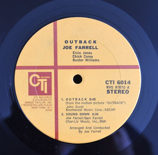 Joe Farrell : Outback (LP, Album, Gat)