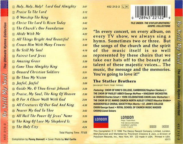 Various : Be Still My Soul (The Ultimate Hymns Collection) (CD, Comp)
