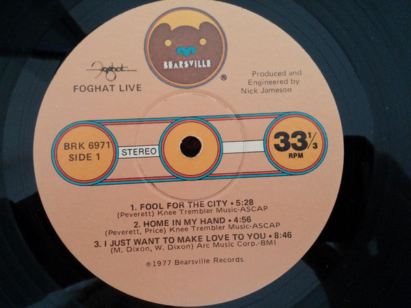 Foghat : Live (LP, Album, Win)