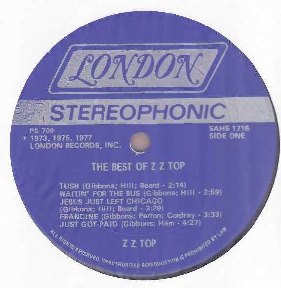 ZZ Top : The Best Of ZZ Top (LP, Comp, Pet)