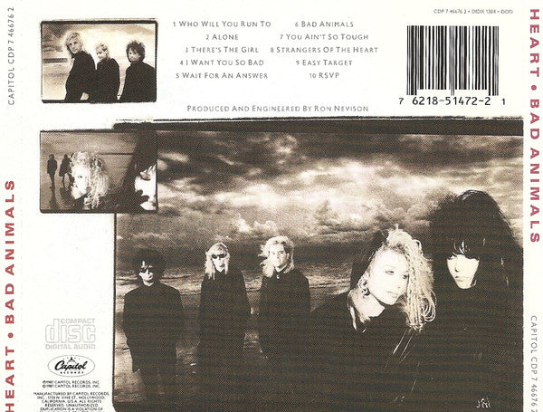 Heart : Bad Animals (CD, Album, RP)