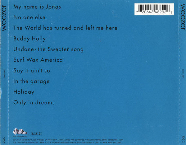 Weezer : Weezer (CD, Album, DAD)