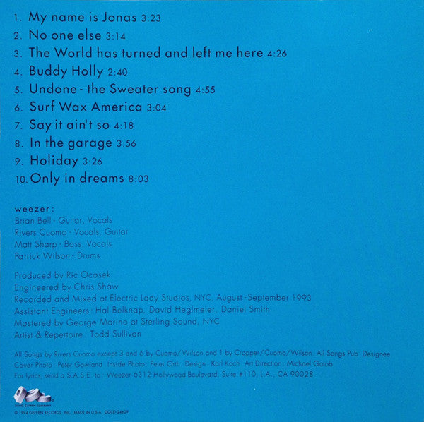 Weezer : Weezer (CD, Album, DAD)