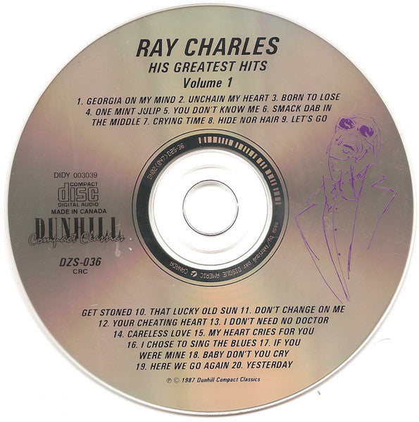 Ray Charles : His Greatest Hits Vol. 1 (CD, Comp, Club)