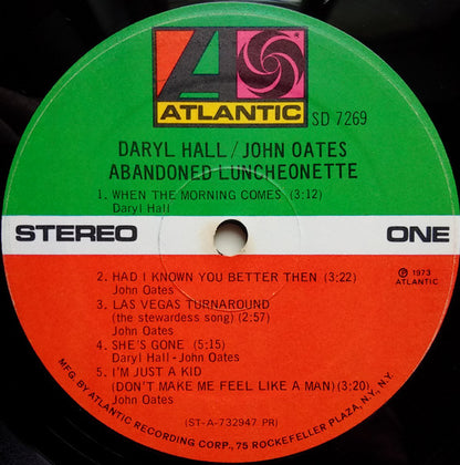 Daryl Hall & John Oates : Abandoned Luncheonette (LP, Album, RP, PR )