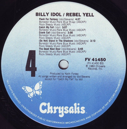 Billy Idol : Rebel Yell (LP, Album, Pit)