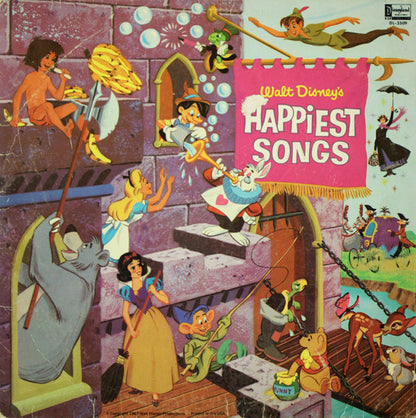 Various : Walt Disney's Happiest Songs (LP, Album, Comp, Mono, Yel)