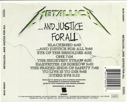Metallica : ...And Justice For All (CD, Album, RE)