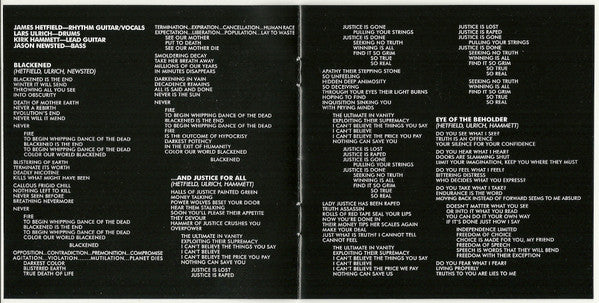 Metallica : ...And Justice For All (CD, Album, RE)