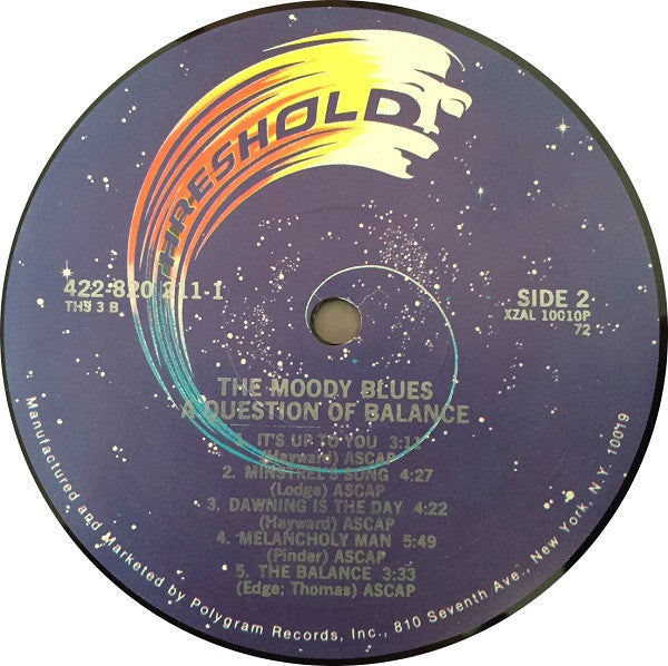 The Moody Blues : A Question Of Balance (LP, Album, RE, 72)
