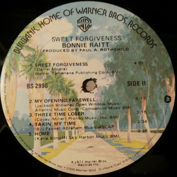 Bonnie Raitt : Sweet Forgiveness (LP, Album, Gol)