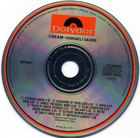 Cream (2) : Disraeli Gears (CD, Album, RE)