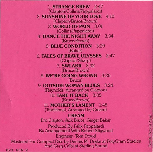 Cream (2) : Disraeli Gears (CD, Album, RE)
