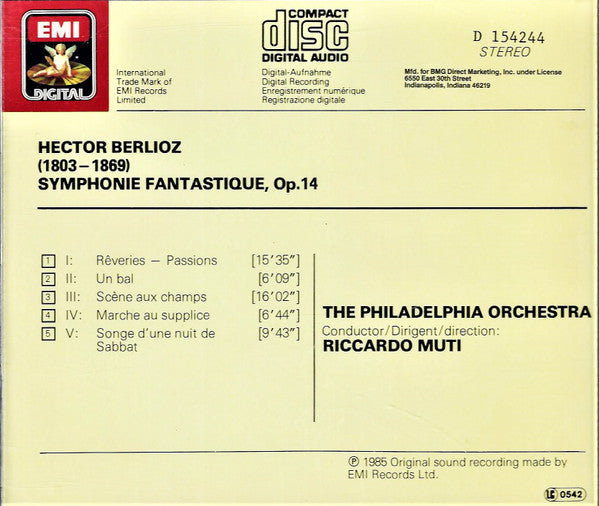 Hector Berlioz, Riccardo Muti, The Philadelphia Orchestra : Symphonie Fantastique, Op. 14 (CD, Album, Club, RE)