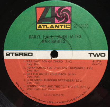 Daryl Hall / John Oates* : War Babies (LP, Album, PR )