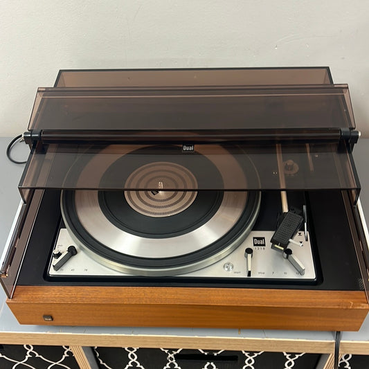 Dual 1218 Turntable with Dual Plinth & CH21 Sliding Dust Cover * Shure M91 * Super Rare !