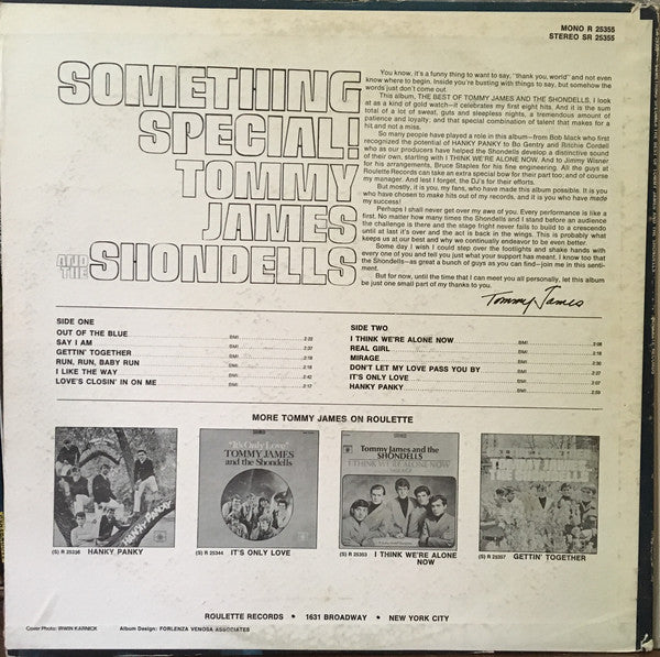 Tommy James And The Shondells* : Something Special! The Best Of Tommy James And The Shondells (LP, Comp)
