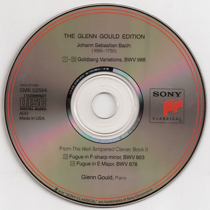 J. S. Bach*, Glenn Gould : Goldberg Variations BWV 988 (The Historic 1955 Debut Recording) (CD, Album, Mono, RE, RM, RP)