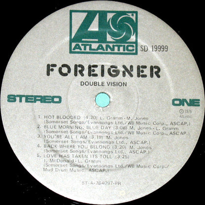 Foreigner : Double Vision (LP, Album, RP, PR )