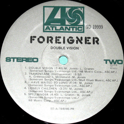 Foreigner : Double Vision (LP, Album, RP, PR )